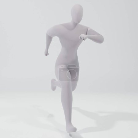 Téléchargez les photos : Illustration 3D de l'homme courant sur fond blanc. 3d rendu du caractère humain. - en image libre de droit