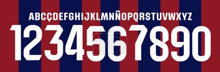 font vector team 2023 - 2024 kit sport style font. football style font with lines. messi. Barcelona font. sports style letters and numbers for soccer team