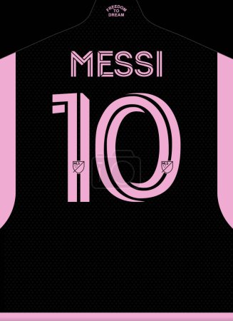 Illustration for Miami, united state - juliy 16, 2023, font vector team usa 2023 - 2024 kit sport style. United States soccer font. football style font with dynamic lines. messi back name, inter miami. - Royalty Free Image