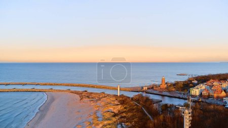 Photo for Aerial view of the city of Kolobrzeg in Poland. - Royalty Free Image