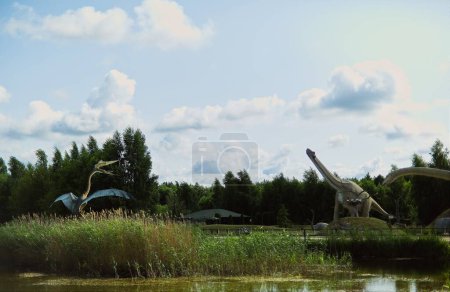 Photo for Dinosaur park in Leba in northern Poland on the Baltic Sea. - Royalty Free Image