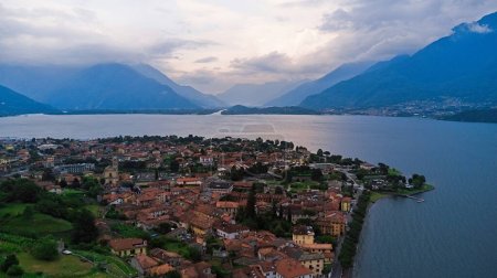 Photo for Beautyful aerial view of Como Lake in north Italy. Domaso, Lombardy 2023. - Royalty Free Image