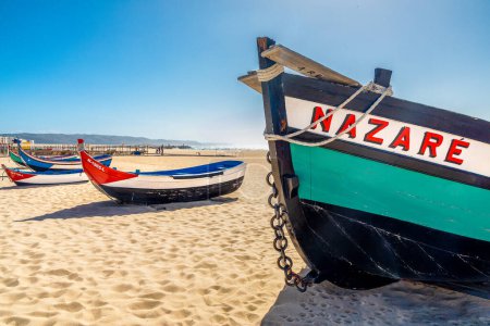 Photo for Fishing boats on the port of Nazare (Portugal) - Royalty Free Image
