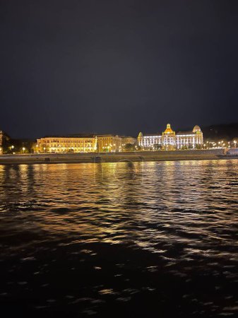 Photo for Budapest at night from the water - Royalty Free Image