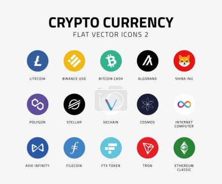 Illustration for Crypto currency vector icons flat 2 - Royalty Free Image