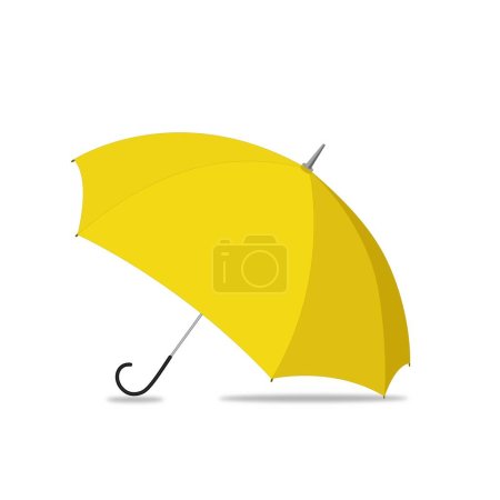 Yellow opened umbrella flat clipart vector illustration