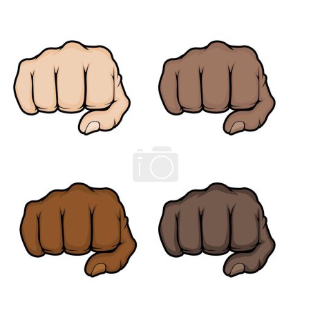 Fist bumps in vector illustrations