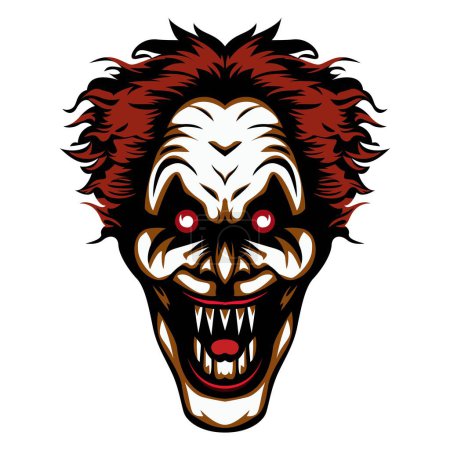Illustration for Chilling joker face red hair vector graphic a creepy joker vector illustration - Royalty Free Image