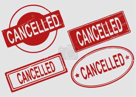 Illustration for Cancelled stamp red vector - Royalty Free Image