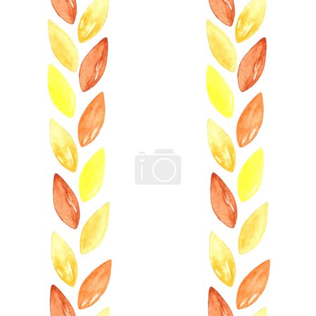 Photo for Watercolor Pattern with Spikelet Grains - Royalty Free Image