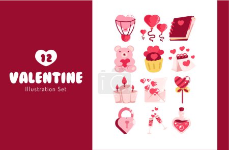 Illustration for Valentine illustration Vector Set - Royalty Free Image