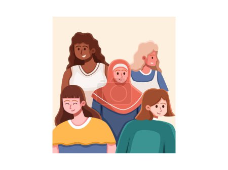 Ilustración de Grupo de personas con diferentes nacionalidades vector ilustración diseño - Imagen libre de derechos