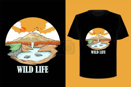 Wild life retro vintage t shirt design