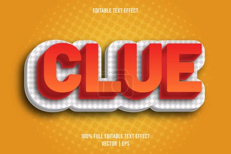 Illustration for Clue editable text effect comic style - Royalty Free Image