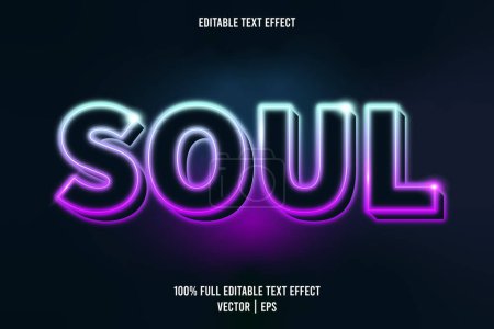 Ilustración de Efecto de texto editable Soul estilo neón - Imagen libre de derechos