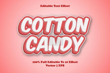 Illustration for Cotton candy editable text effect - Royalty Free Image