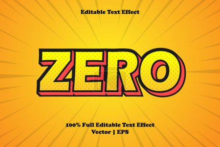 Illustration for Zero editable text effect - Royalty Free Image