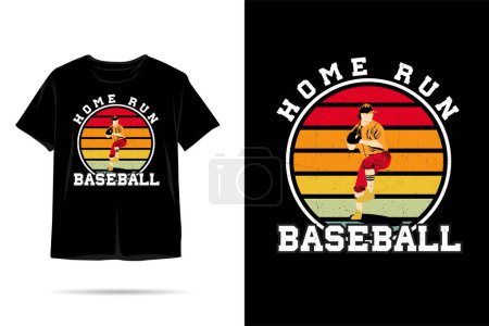 Illustration for Baseball home run silhouette t shirt design - Royalty Free Image