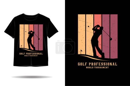 Illustration for Golf professional silhouette t shirt design - Royalty Free Image