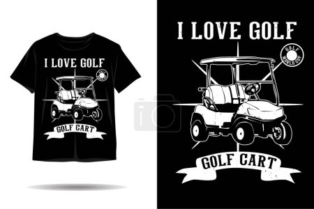 Illustration for I love golf silhouette t shirt design - Royalty Free Image