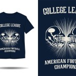College league american football champions silhouette t shirt design