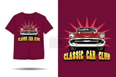 Classic car club illustration t shirt design
