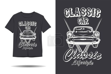Classic car classic lifestyle silhouette t shirt design