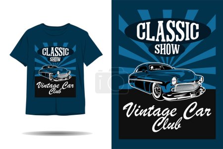 Téléchargez les illustrations : Classic show vintage car club illustration t-shirt design - en licence libre de droit