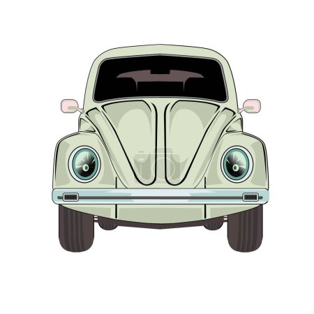 Classic car beetle vector illustration