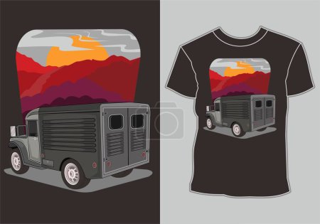 Illustration for T-shirt design for truck lover - Royalty Free Image