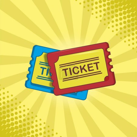 Illustration for Movies ticket flat design - Royalty Free Image
