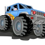 The blue big truck vector illustration