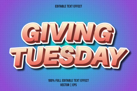 Illustration for Giving tuesday editable text effect comic style - Royalty Free Image