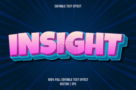 Illustration for Insight editable text effect cartoon style - Royalty Free Image