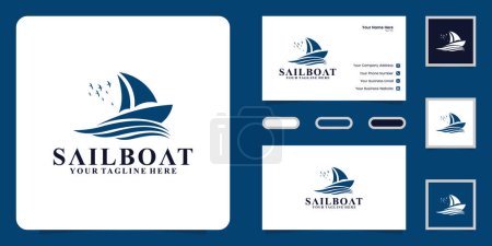Illustration for Sailboat logo design inspiration and business card inspiration - Royalty Free Image