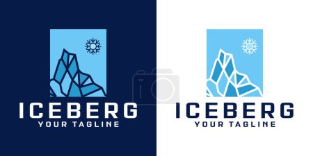 diseño geométrico del logotipo del iceberg frío