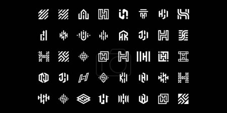 Mega logo collection, Abstract design concept for branding with the initial letter H