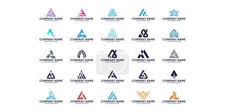 Letter A logo collection, Abstract design concept for branding