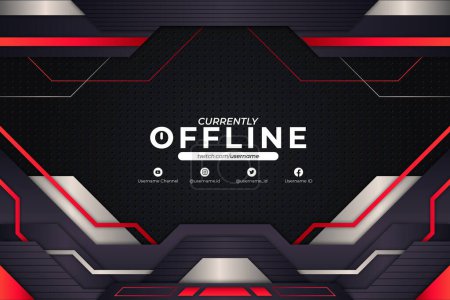 Illustration for Currently Offline Background Red Style - Royalty Free Image