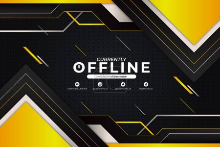 Illustration for Currently Offline Background Yellow Style - Royalty Free Image