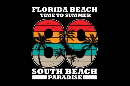 Ilustración de Tipografía camiseta verano playa paraíso estilo retro vintage - Imagen libre de derechos