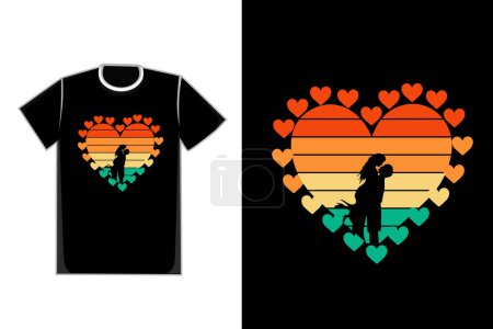 Photo for T-shirt romantic couple love color orange yellow and blue - Royalty Free Image