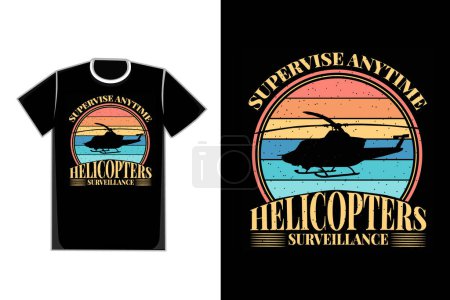 Téléchargez les illustrations : -chemise silhouette hélicoptères typographie rétro vintage - en licence libre de droit