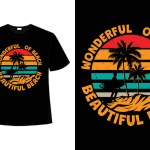 T-shirt surfing wonderful beach beautiful retro