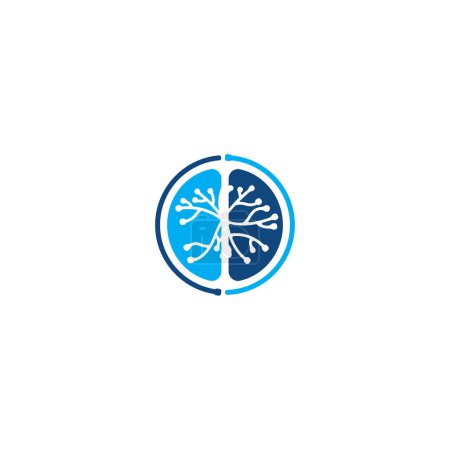 Ilustración de Logotipo de células nerviosas o logotipo de neuronas con estilo vectorial - Imagen libre de derechos