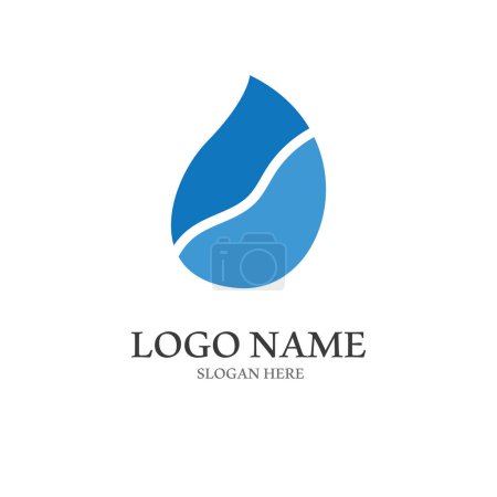 Water drop logo, logo with vector illustration concept on white isolated background.
