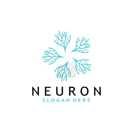 Ilustración de Logotipo de células nerviosas o logotipo de neuronas con estilo vectorial - Imagen libre de derechos