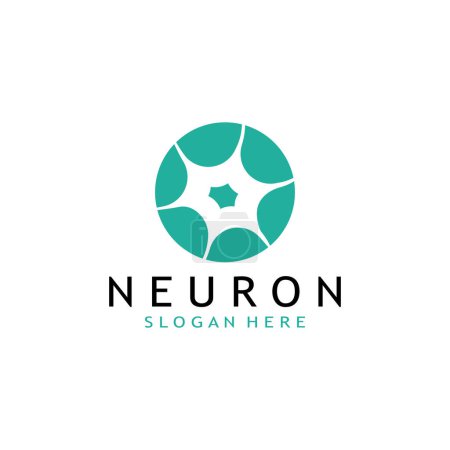 Illustration for Nerve cell logo or neuron logo with vector style - Royalty Free Image