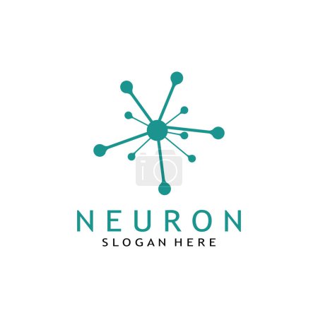 Ilustración de Logotipo cerebral o logotipo de células nerviosas con ilustración vectorial - Imagen libre de derechos