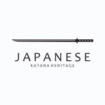 Katana Sword Flat Design Vector Illustration. Katana Sword Simple Logo.
